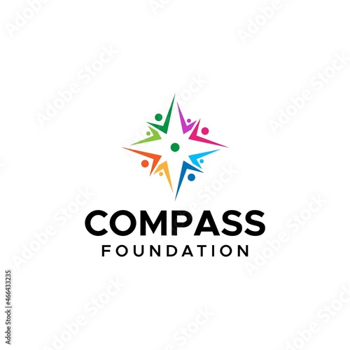 A modern and clean logo about a foundation and a compass.
EPS 10, Vector.