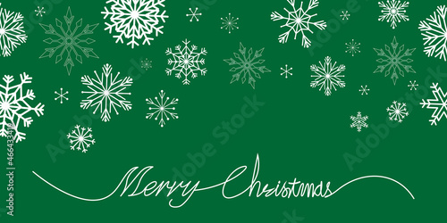 Winter holiday , Christmas day background. Christmas Holiday graphics for web, banner, design. Vector illustration. Christmas banner design decoration with snow flakes and Merry Christmas lettering.