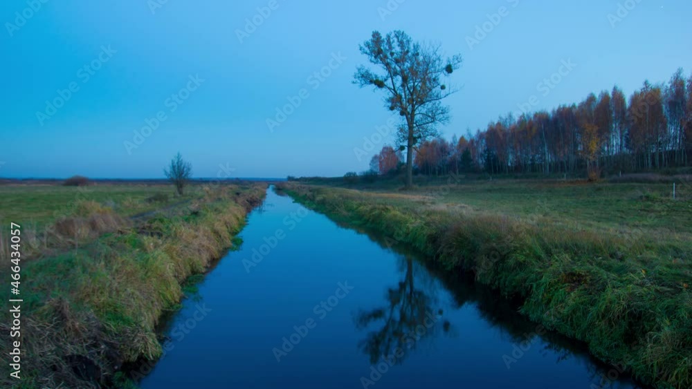 4k time lapse with river on meadows. Typical polish landscape. 4k time lapse with river on meadows. Typical polish landscape.