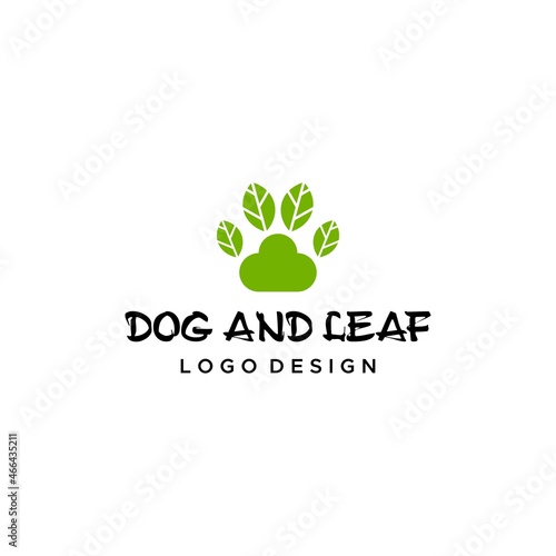 Clean logo about dog and leaves. EPS 10, Vector.