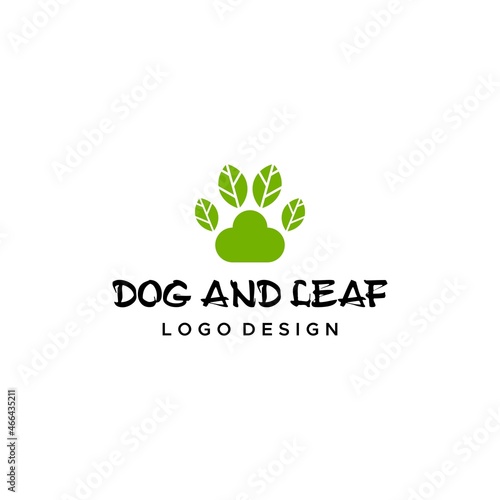 Clean logo about dog and leaves.
EPS 10, Vector.
