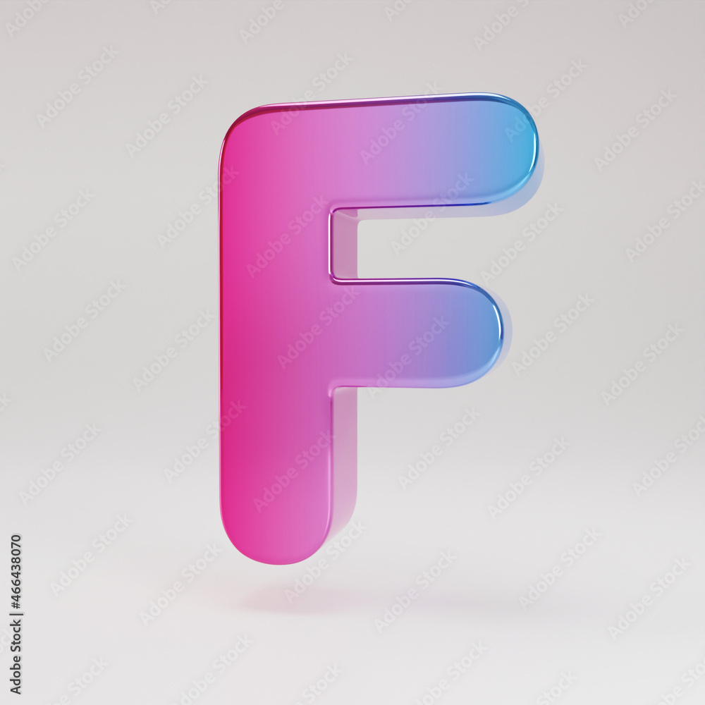 Glossy uppercase letter F with gradient. font with glitter isolated on white background. Glossy uppercase letter F with gradient. font with glitter isolated on white background.