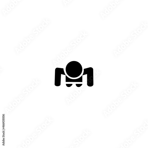 Silhouette of man doing bench press vector icons