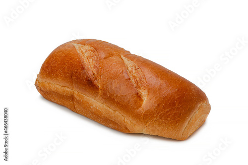 Fresh white bread isolated on white background. Photo of food.