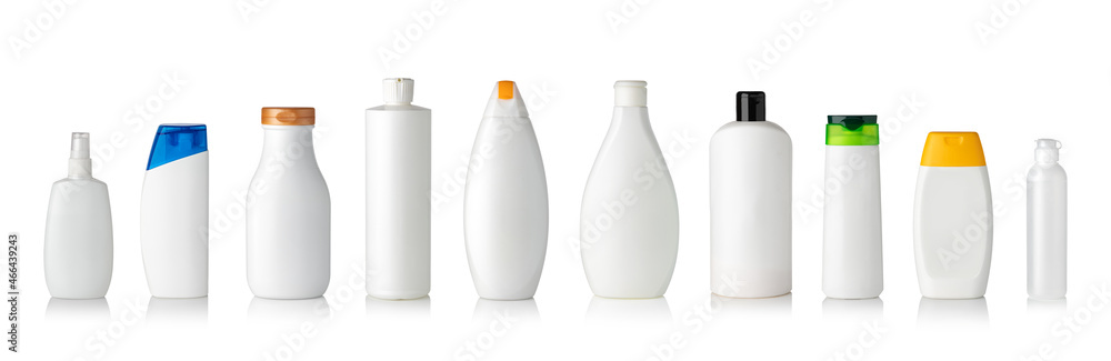 Plastic Shampoo Bottles - obrazy, fototapety, plakaty 