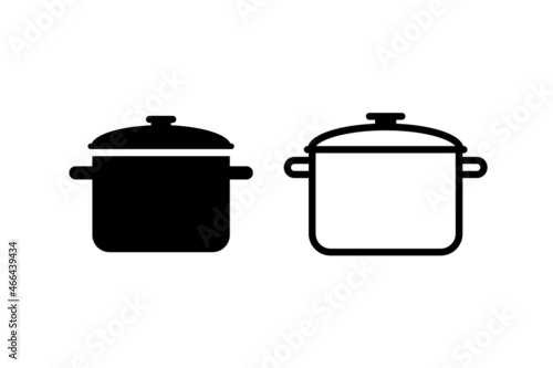 cooking pot icon vector for websites photo