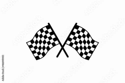 racing car checkered flag vector icon photo