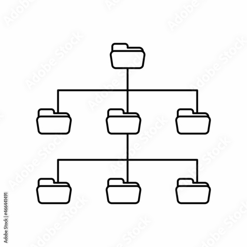 system folder directory files line art icon vector