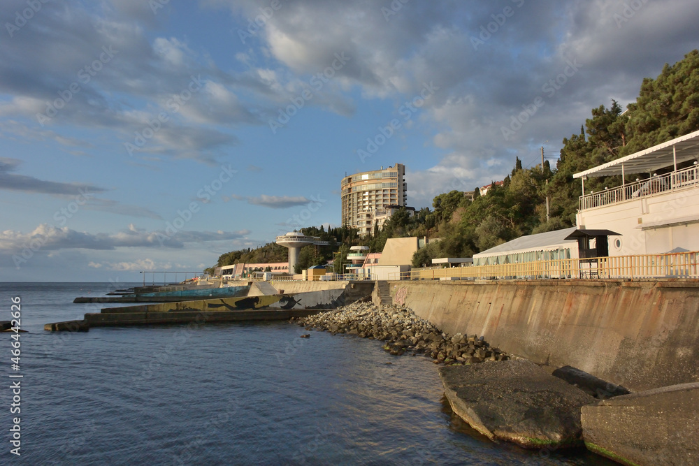 View of the Crimean coast in the city of Alushta