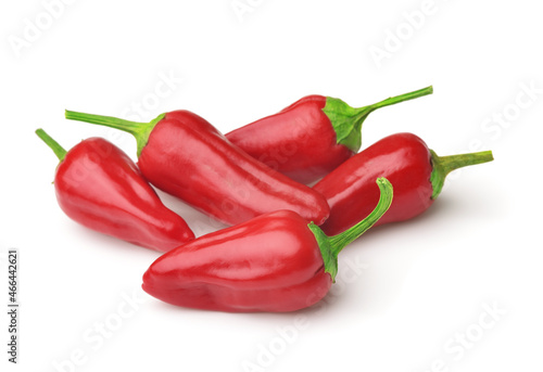 Group of ripe red jalapeno peppers photo