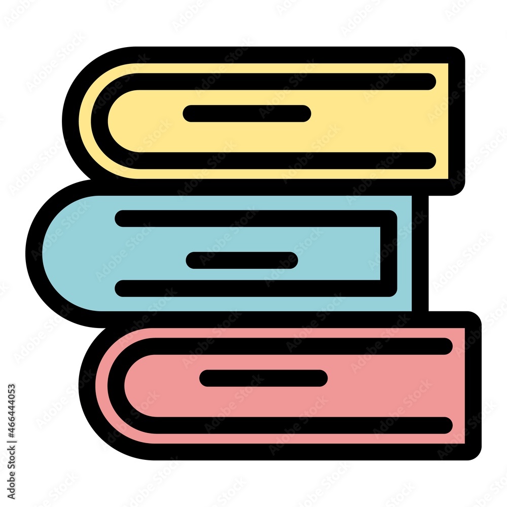 Reading books icon. Outline reading books vector icon color flat isolated Reading books icon. Outline reading books vector icon color flat isolated