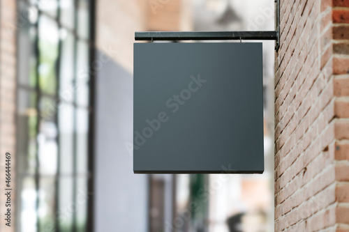 Blank square shop sign photo