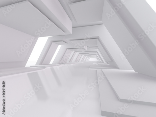 Abstract modern empty architecture background. 3D illustration