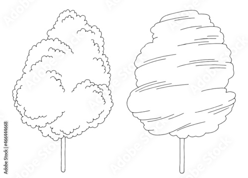 Cotton candy graphic black white isolated sketch illustration vector