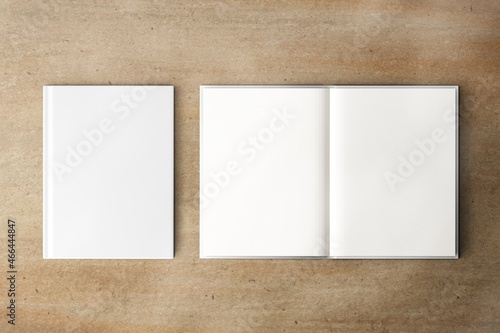 Εκτύπωση καμβά Blank open book with design space set