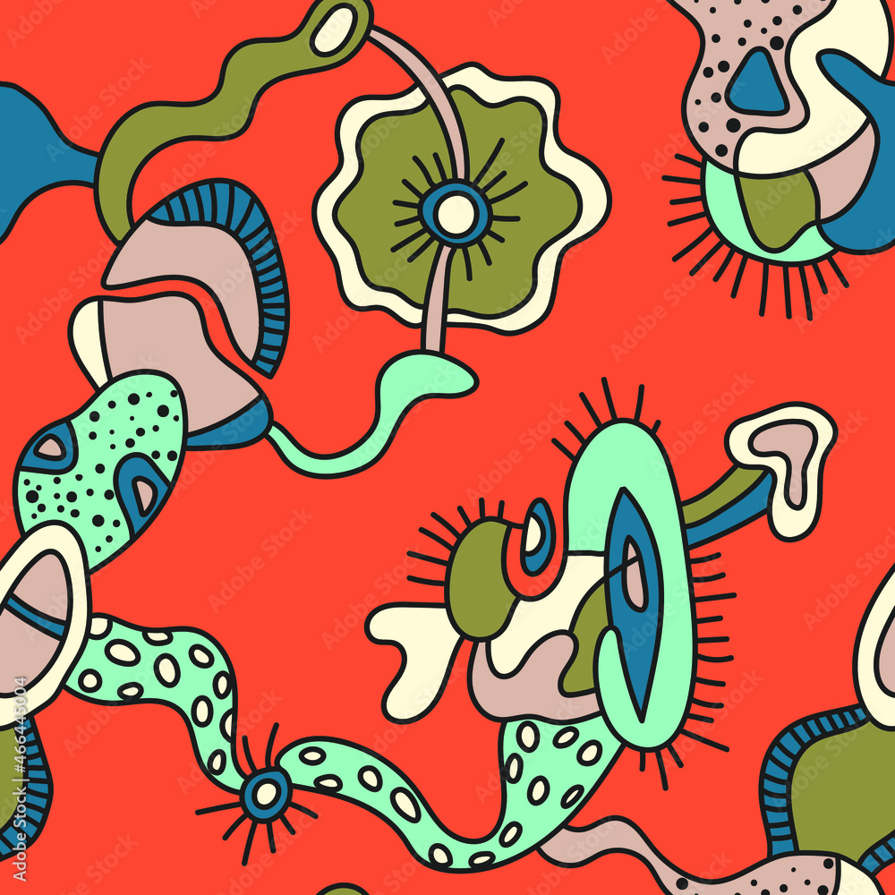 Fototapeta premium Seamless abstract unusual artwork with hand drawn pattern