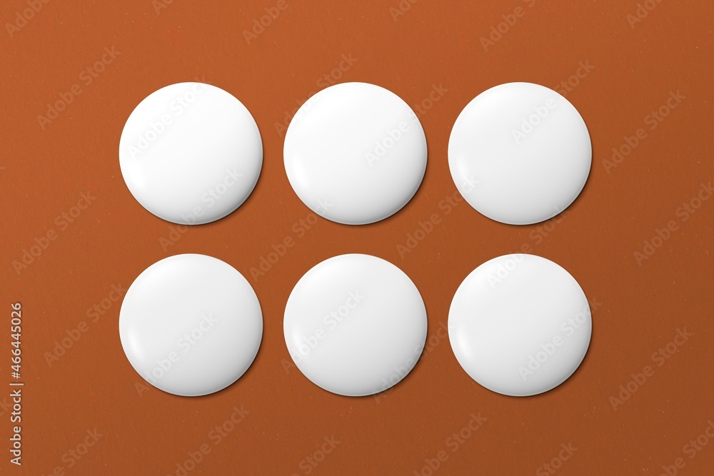 White pin badges, blank design set White pin badges, blank design set