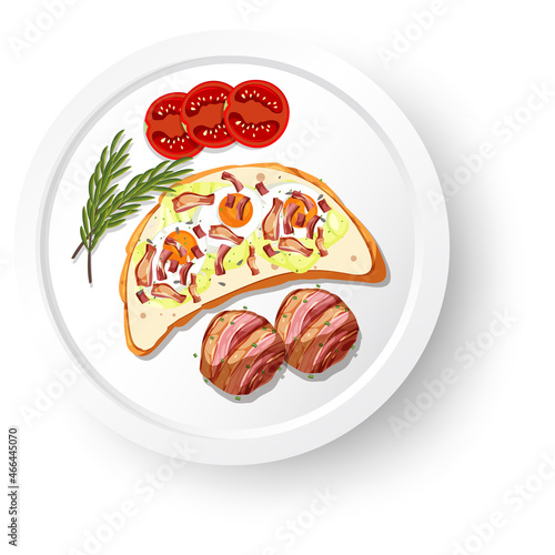 Healthy breakfast with bruschetta