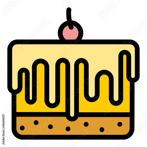 Sweet cake icon. Outline sweet cake vector icon color flat isolated
