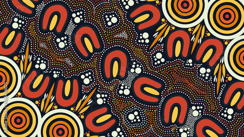 Aboriginal Dot Australian Artwork - Vector