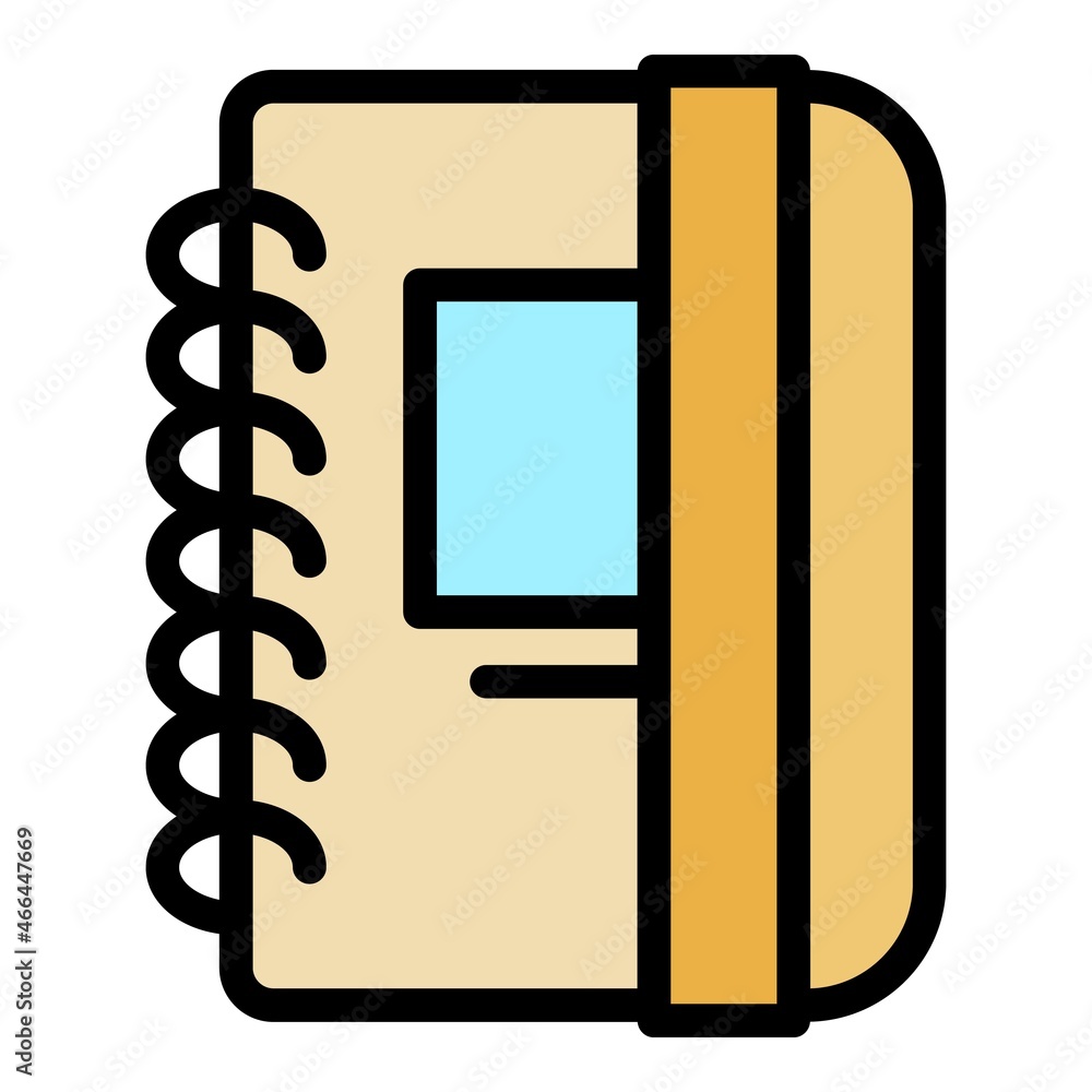 Office notepad icon. Outline office notepad vector icon color flat isolated Office notepad icon. Outline office notepad vector icon color flat isolated