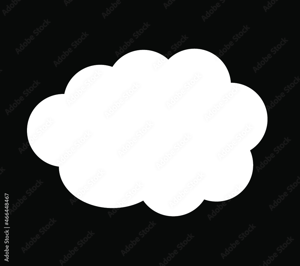 Cloud vector icon isolated over black background, single cloud vector illustration Cloud vector icon isolated over black background, single cloud vector illustration