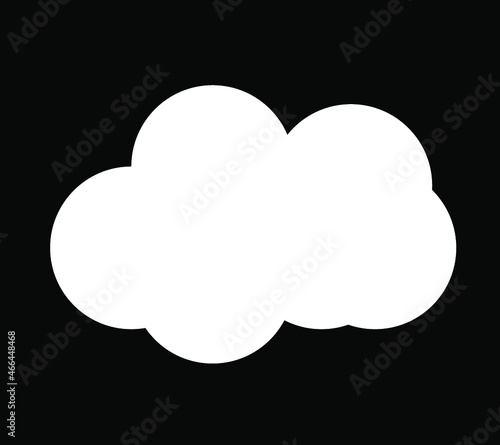 Cloud vector icon isolated over black background, single cloud vector illustration