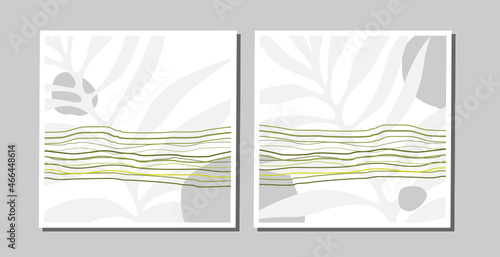 poster, leaves, lines, abstraction, nature, spa, bio, eco, natural, nature, paintings, plants, green,