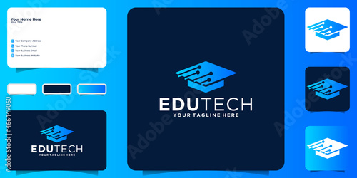 technology toga logo for school education logo template and business card design