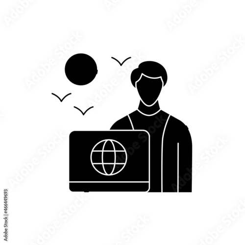 Downshifter olor line icon. Pictogram for web page, mobile app, promo