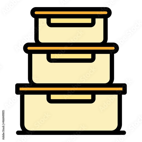 Kitchen containers icon. Outline kitchen containers vector icon color flat isolated