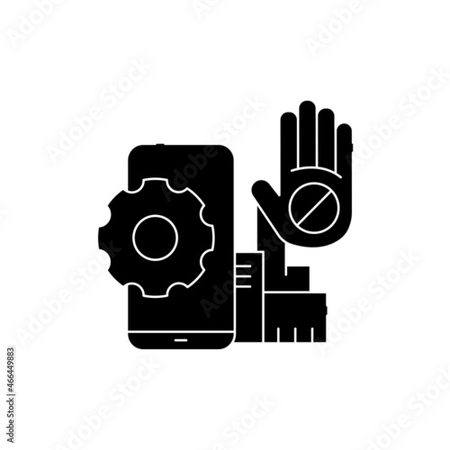 Rejection of technology olor line icon. Pictogram for web page, mobile app, promo