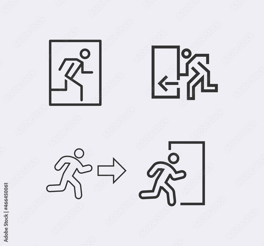 Exit sign. Public navigation sign vector icon Exit sign. Public navigation sign vector icon