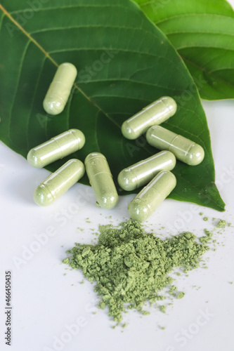 Capsules of the herbal supplement Kratom