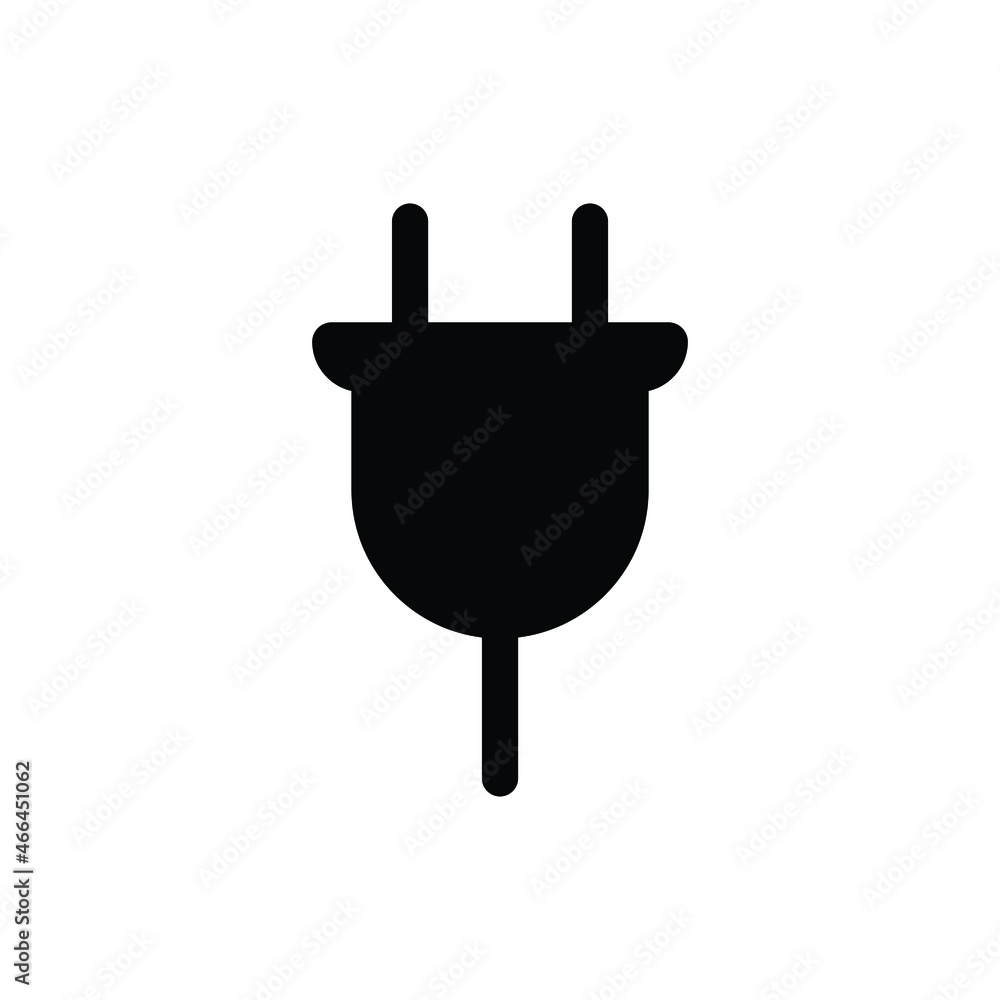 electric socket icon. line style icon black vector symbol of plug electric socket icon. line style icon black vector symbol of plug