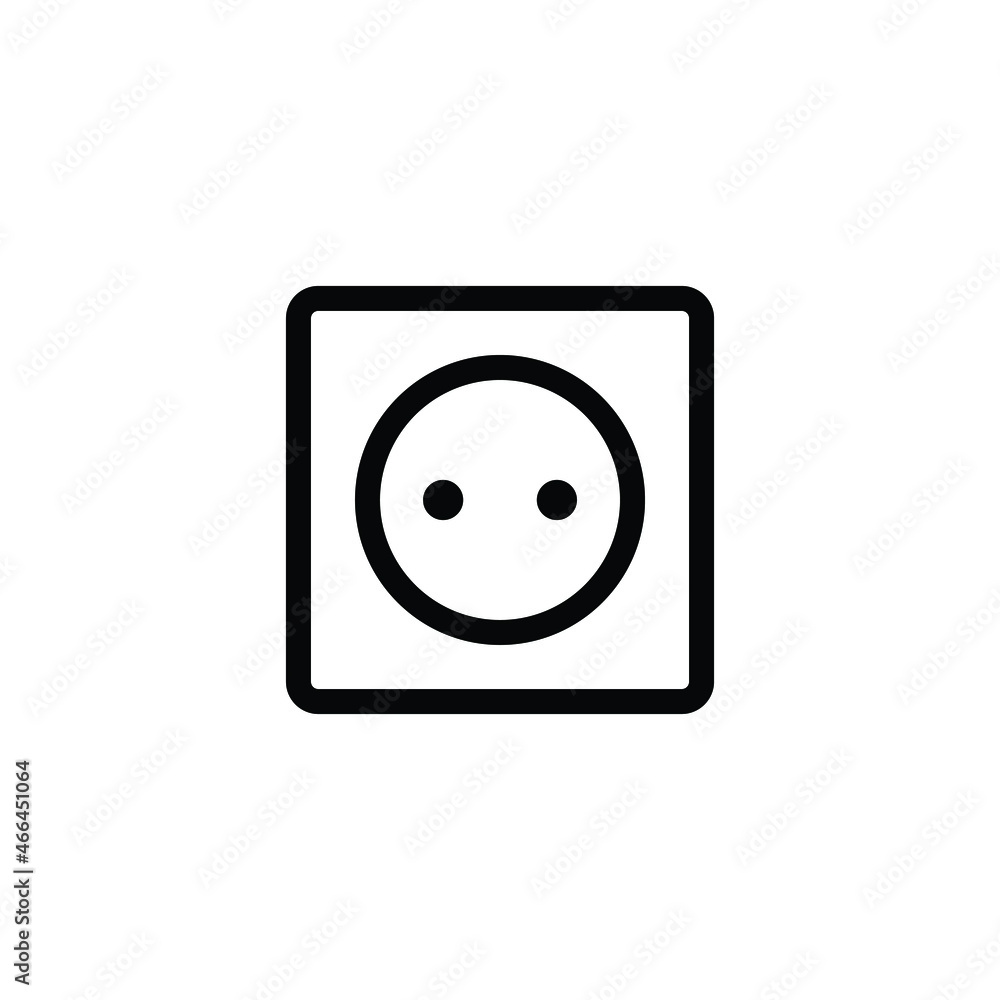 electric socket icon. line style icon black vector symbol of plug electric socket icon. line style icon black vector symbol of plug