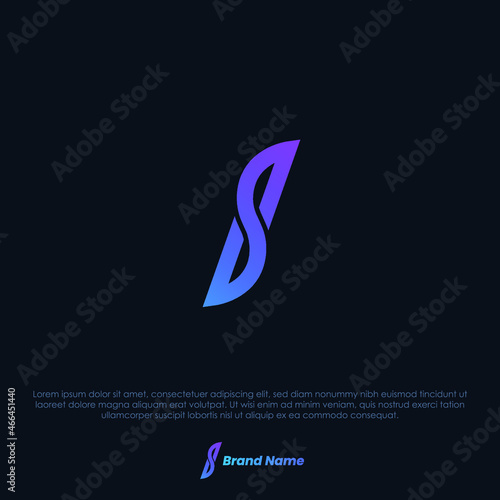 Infinity letter S logo design, premium mobile app and technology icon.