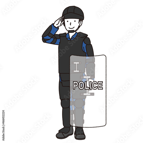 警察官の男性　：　機動隊装備等