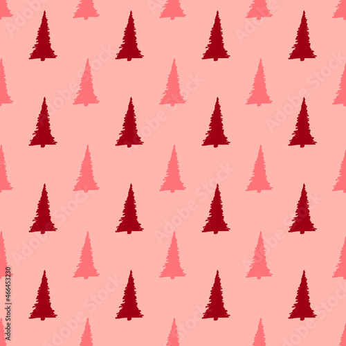 Minimalistic hristmas trees pattern for wrapping paper design.
