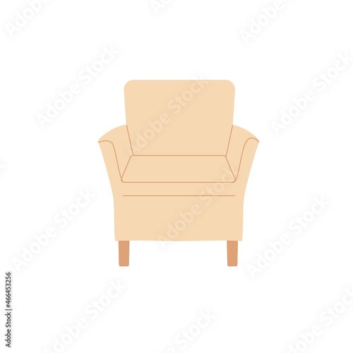 Vector flat cartoon chair isolated on empty background-modern furniture,room interior elements,comfort home life concept,web site banner ad design