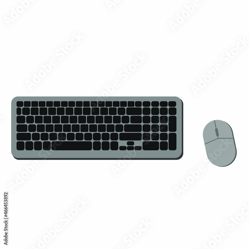 The computer keyboard and mouse vector illustration.