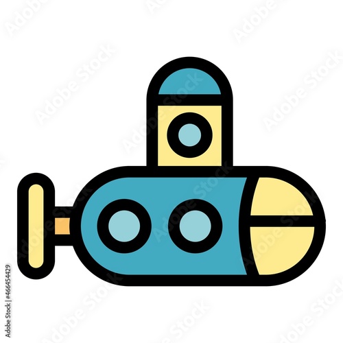 Kid ship boat icon. Outline kid ship boat vector icon color flat isolated