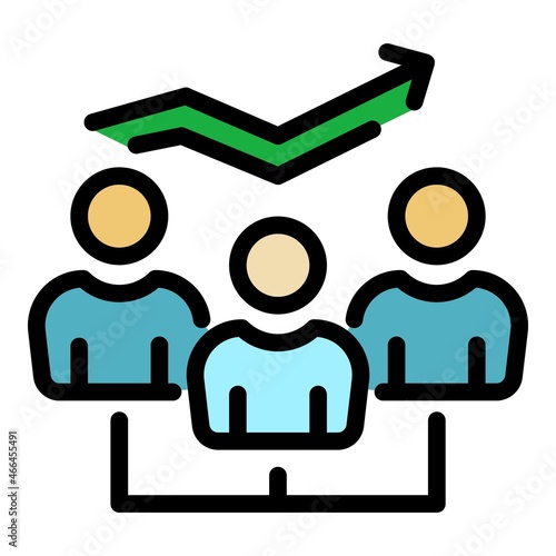 Money investors icon. Outline money investors vector icon color flat isolated