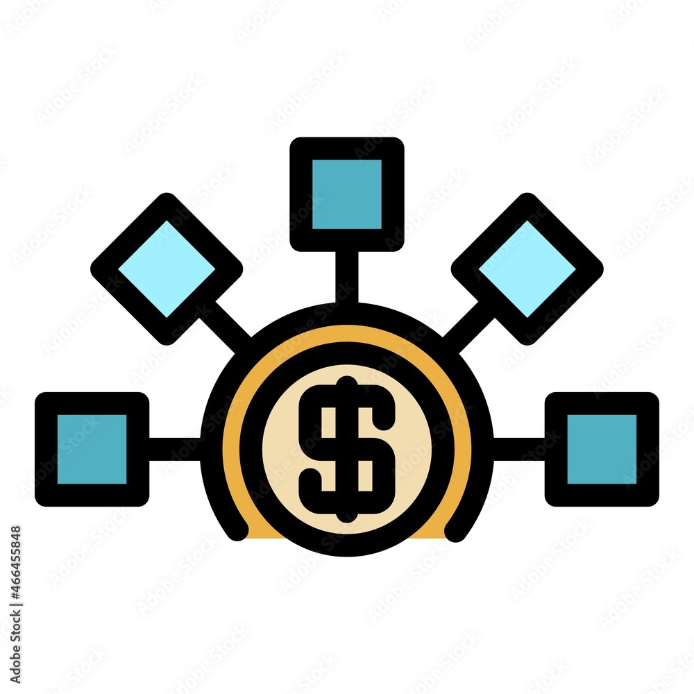 Money use icon. Outline money use vector icon color flat isolated Money use icon. Outline money use vector icon color flat isolated