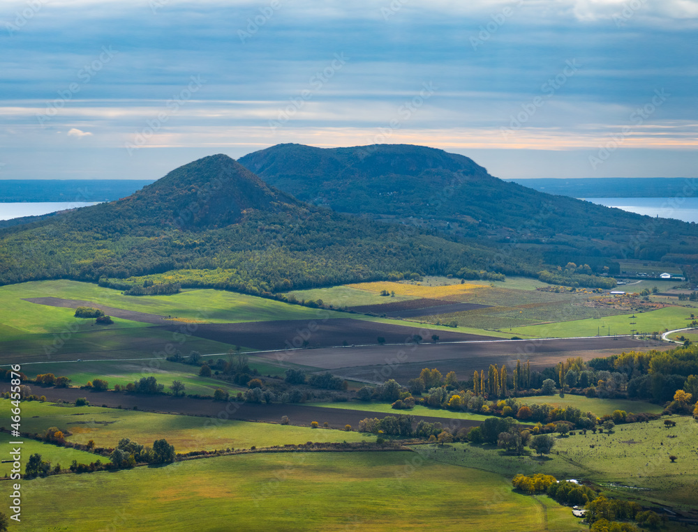 landscape of Balaton-felvidék from Csobánc