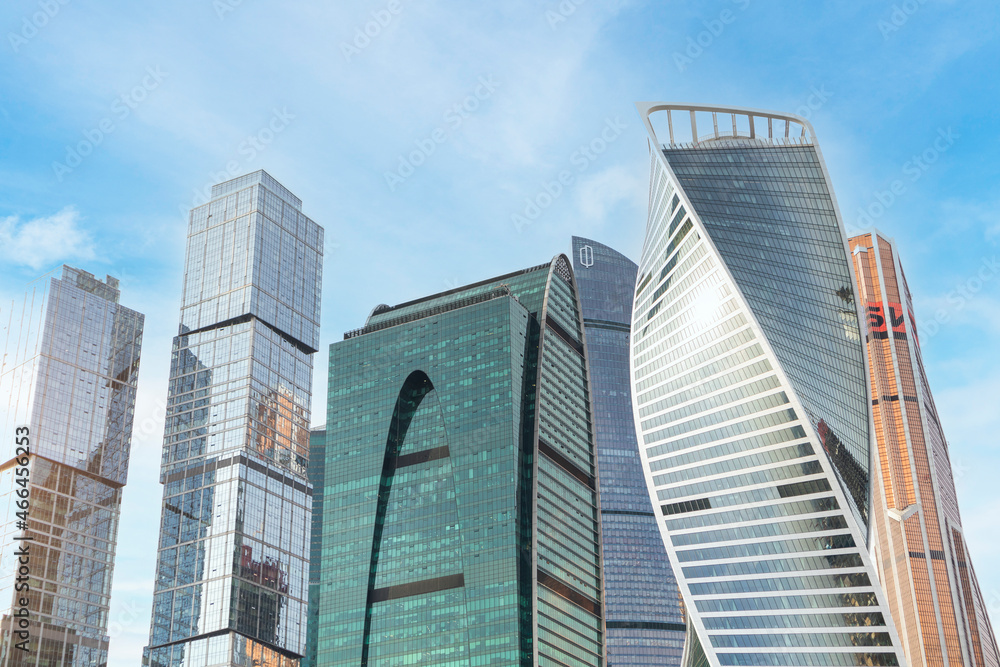 Naklejka premium business center district Moscow city skyscrapers .offices of corporations