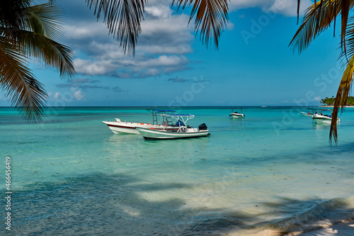 Boats in the Caribbean Sea.