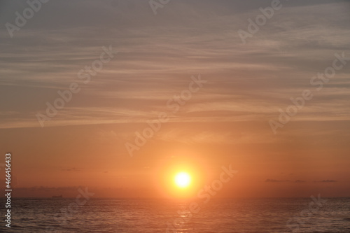 Seascape. Dawn over the Atlantic Ocean. © badahos
