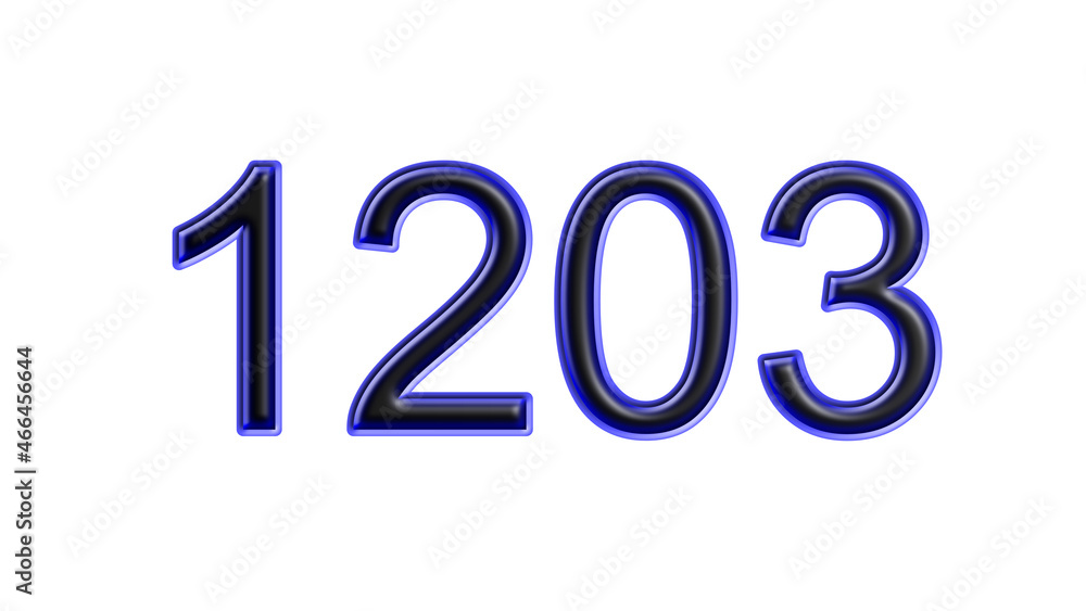 blue 1203 number 3d effect white background blue 1203 number 3d effect white background