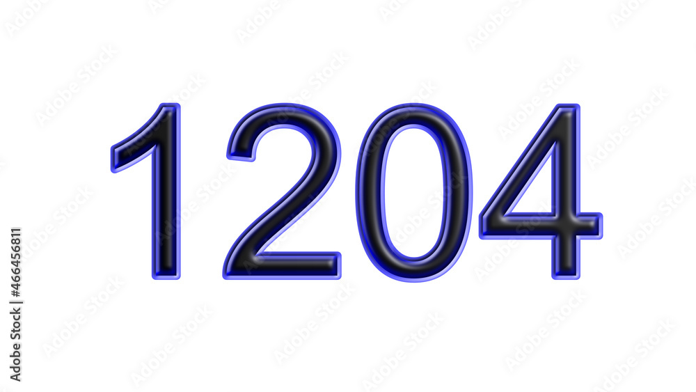 blue 1204 number 3d effect white background blue 1204 number 3d effect white background